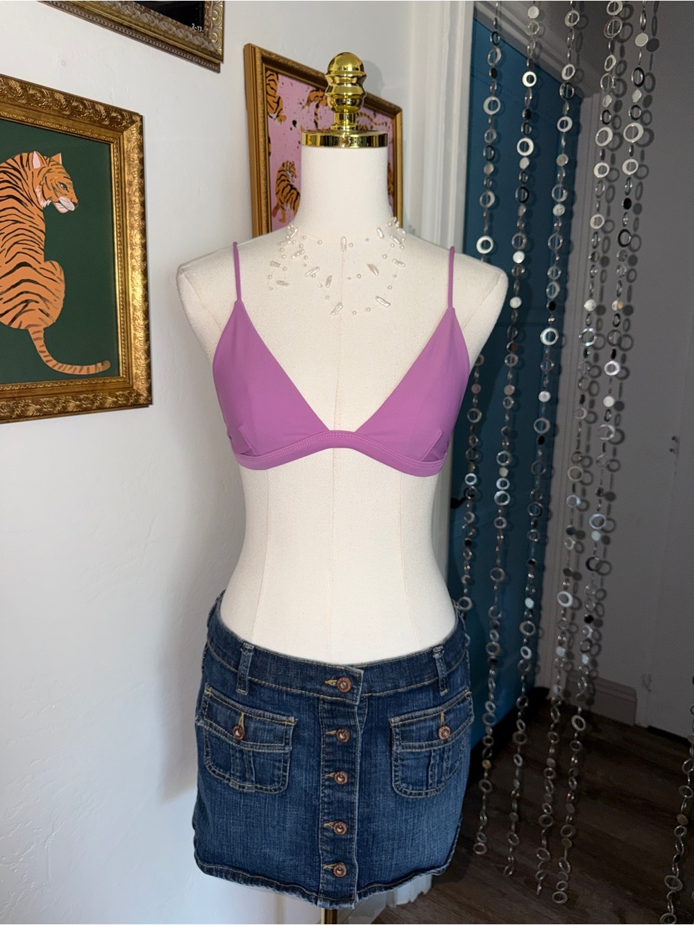 Women's Lavender Triangle Bralette -Mikoh
